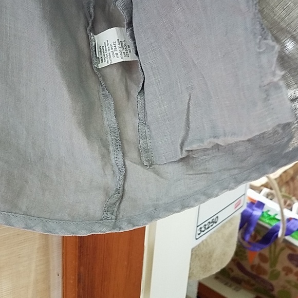 Heaven Linen Top Women M Lovely Grey EUC - Picture 3 of 6